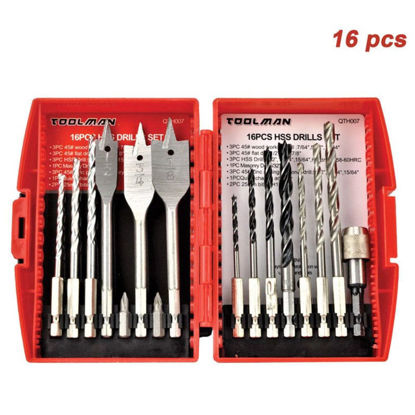 Picture of 16pcs HSS Universal Drills Set Toolman