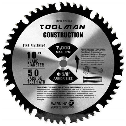 Picture of 10" Saw Blade Carded 50 Tooth Product Number: SAW-BC10