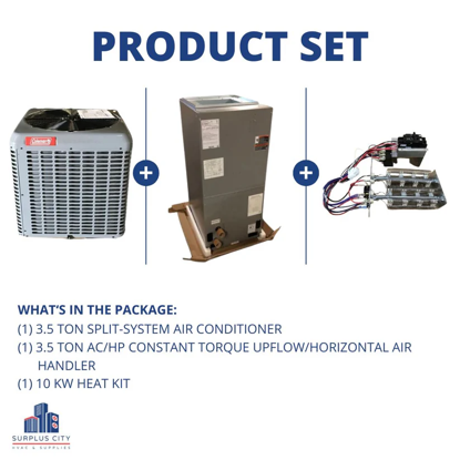 Picture of 3.5 TON 13 SEER AIR CONDITIONER AND 3.5 TON AIR HANDLER WITH 10 KW HEAT KIT, 208-230/60/1