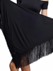 Picture of Women's Solid Color Tassel Wrap Skirt Dance Skirt, Long Sleeve, Women's Activewear