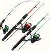 Picture of Ambidextrous Fiberglass Fishing Rod & Reel Combo Set with Tackle Box - Medium Light Power, 39.37-inch Telescopic Rod, Rotating Spool, Medium Fast Action - Portable Carp Fishing Gear for Travel