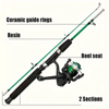 Picture of Ambidextrous Fiberglass Fishing Rod & Reel Combo Set with Tackle Box - Medium Light Power, 39.37-inch Telescopic Rod, Rotating Spool, Medium Fast Action - Portable Carp Fishing Gear for Travel