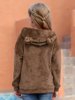 Picture of GORLYA Girls Teddy Fleece Long Sleeve Casual Cute Hooded Sweatshirt Plush Pullover Tops GOR1064