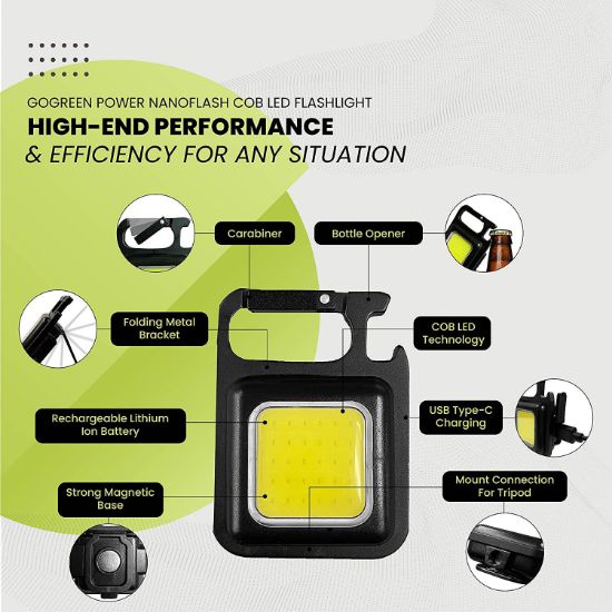 Picture of Nanoflash Light Mini Rechargeable Flashlight with Bottle Opener
